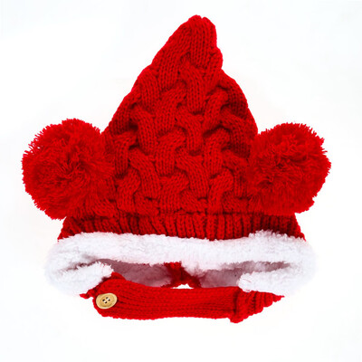 

Lovely Winter Warm Baby Girl Boy Dual Balls Ear Wool Knit Beanie Cap