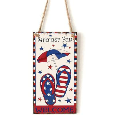 

Wooden Hanging Flower Letters Sign Board Independence Day Wall Decor Crafts