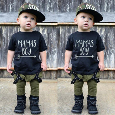 

Toddler Kid Baby Boys Cotton T-shirt Tops Long Pants 2pcs Outfit Set Clothes NEW