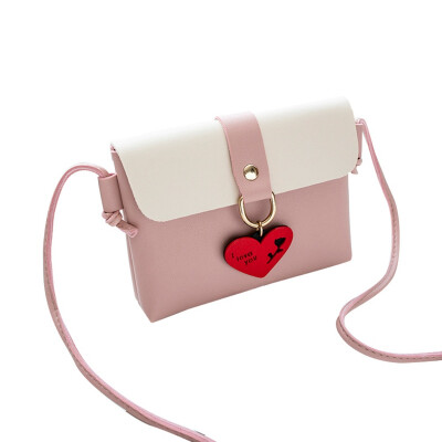 

Women Bags Fashion Girls Casual Heart Shoulder Contrast Color Phone Autumn Winter Version New Change Packet Crossbody Bag