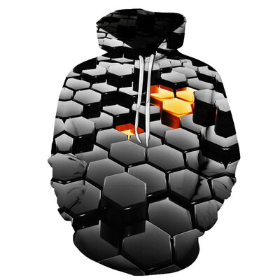 

Toponeto Mens 3D Printing Creative Round Neck Casual Long Sleeve Blouse Coat Hoodie