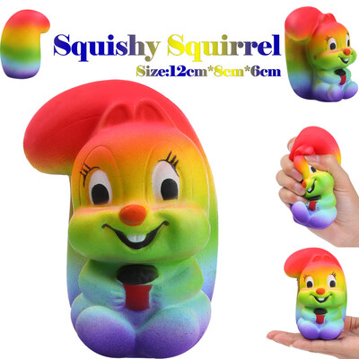 

Gotoamei 12cm Colorful Squirrel Squishies Slow Rising Squeeze Scented Stress Relieve Toy