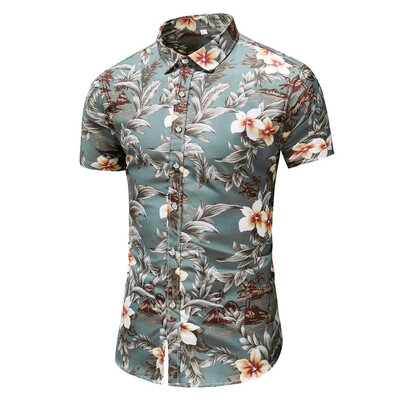 

Tailored Mens Summer New Fashion Business Leisure Short-sleeved Plus Size Printing Shirt