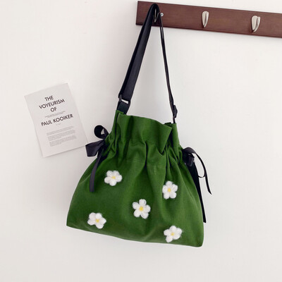 

Tailored Women Canvas Messenger Bag Flower Large Shoulder Bag Cute Crossbody Shopping Bag