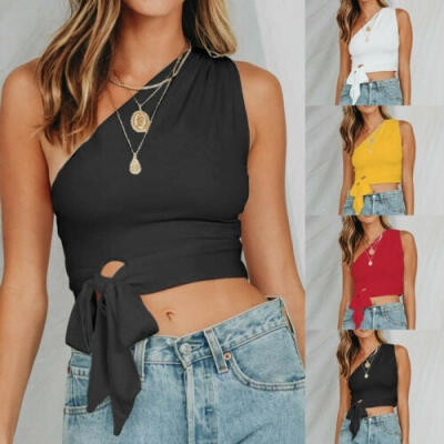 

Women Ladies Casual Sleeveless Tank Tops Vest Blouse Crop Top Short T Shirt -XL