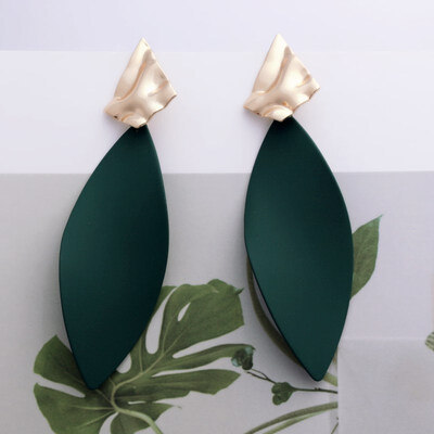 

EK608 Geometric Metal Spray Heart Flower Leaf Waterdrop Earrings for Women Statement Trendy Jewelry Brincos Party Pendientes