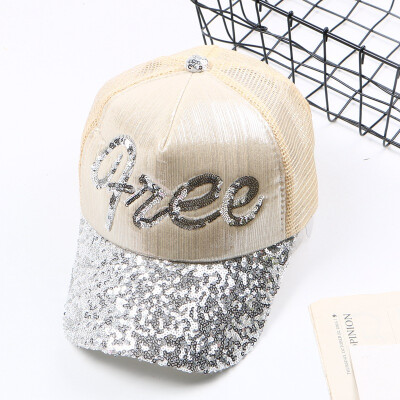 

Taobao Korean Hat Letterhead Pearl Embroidered Cap SpringSummer Sun Hat Baseball Hat Joker Curved Hat