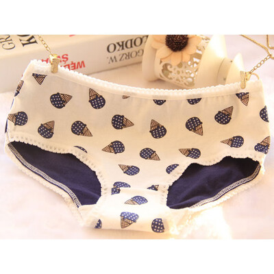 

Womens Briefs Korea-based Ice Cream Cute Panties Low-rise Lace Underwear