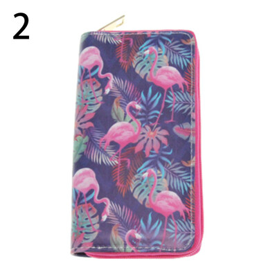 

Flamingo Print Faux Leather Long Purse Women Zipper Clutch Phone Holder Wallet