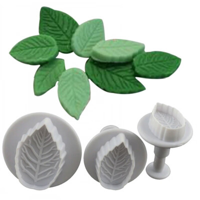 

3 Pieces Cake Rose Leaf Piston Fondant Decoration Sugar Craft Cutting Tools Arrive