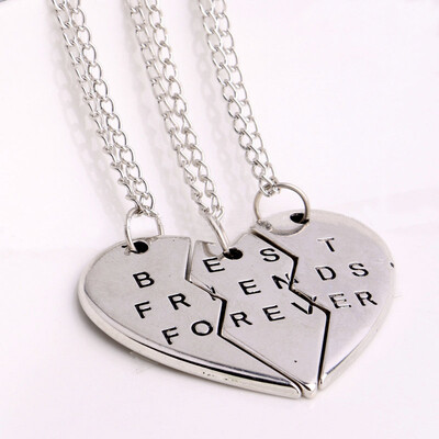 

Hot 1Set Girlfriend Lovers Pendants Necklace Best Friends Letter Heart Shaped Fashion Jewelry