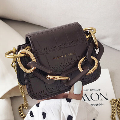 

Womens bag oblique satchel about 2019 new fashion Korean version of the chain crocodile print fan you zero wallet