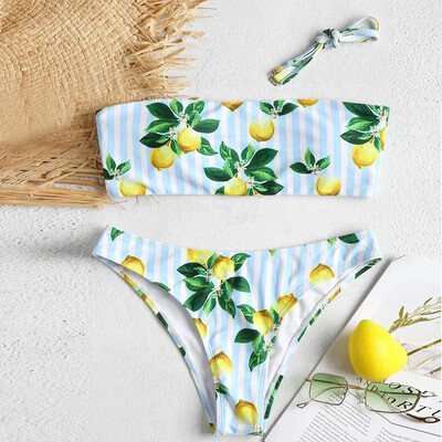 

Saidsome Women Bandeau Bandage Bikini Set Push-Up Brazilian Swimwear Beachwear Swimsuit