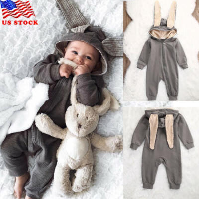 

US Infant Toddler Baby Girls Boys Bunny Romper Jumpsuit Playsuit Outfits Clothes