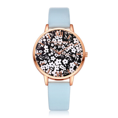 

New Fashion Watches Women Thin Large Flower Dial Ladies Casual Dress Gift Quartz Wristwatch Simple Clock Unique Reloj Mujer