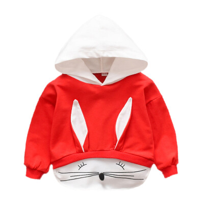 

Autumn Baby Kids Girl Sweatshirt Cartoon Rabbit Ear Design Casual Children Girls Hoodies Coat Outfits Tops Clothes