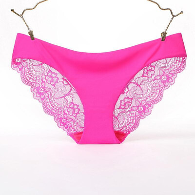 

Sexy Women Lace Silk Cotton Panties Hollow out Underwear Soft Briefs Underpants Ultra-Thin Breathable