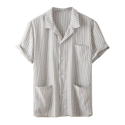 

Tailored Mens Summer Fashion Lapel Multi Pocket Pure Color Short Sleeve Shirt Top Blouse