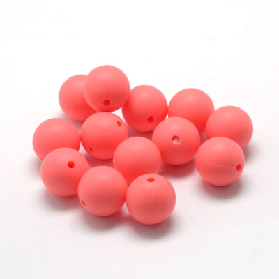 

Food Grade Environmental Silicone Beads Chewing Beads For Teethers DIY Nursing Necklaces Making Round LightCoral 810mm Hole