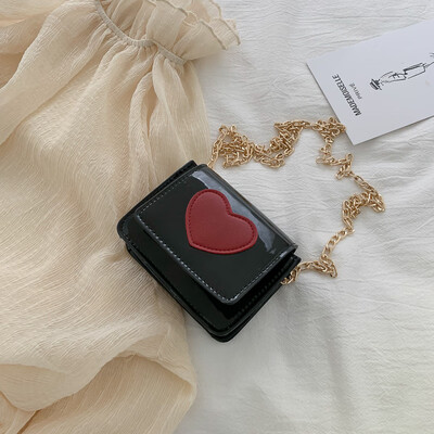 

2019 new casual temperament shoulder bag fashion little fairy love messenger bag simple wild hit color chain bag