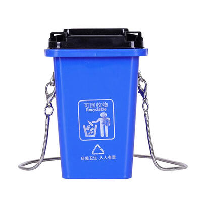 

PVC Women Mini Shoulder Crossbody Bag Fashion Trash Can Chain Messenger Bag