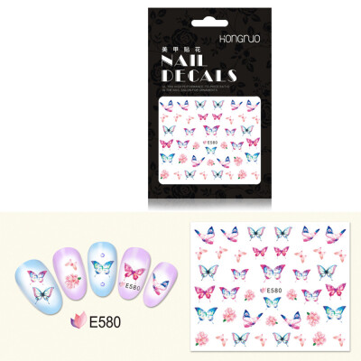 

〖Follure〗Flower 3D Nail Art Stickers Decals Manicure GoldSilver Decoration Tips