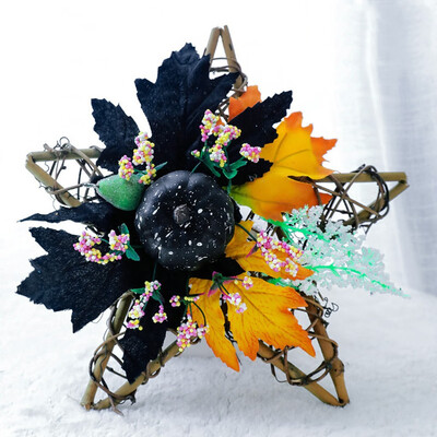 

Tailored Hanging Ornament Wooden Thanksgiving Black Pumpkin Star Shape Wall Ornament