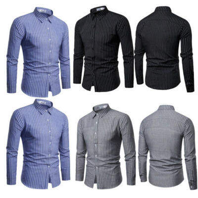 

New Fashion Mens Casual Dress Slim Fit Shirt Long Sleeve Shirts Tops Tee US