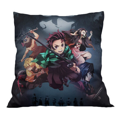 

Lavendei Demon Slayer Kimetsu no Yaiba Anime Throw Pillows Cartoon Throw Pillows Square Decorative Pillows