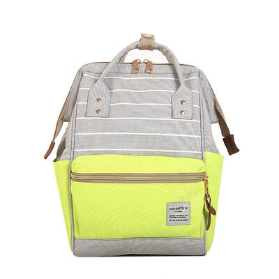 

Hit Color Stripe Travel Backpacks Women School Bags Canvas Large Knapsack