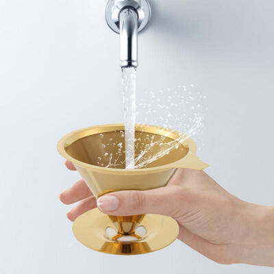 

Greensen Stainless Steel Titanium Gold Pour Over Coffee Dripper Filter with Cup Stand&Handle