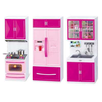 

Simulation Kitchen Set Children Pretend Play Cooking Cabinet Tools for Girl