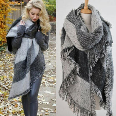 

NEW Women Long Cashmere Winter Wool Blend Soft Warm Scarf Wrap Shawl Plaid Scarf