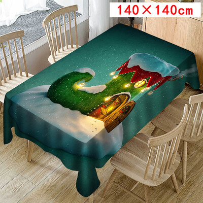 

Tailored Christmas Tablecloth Print Rectangle Table Cover Holiday Party Home Decor