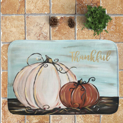 

Tailored Thanksgiving Day Pumpkin lantern Entrance Door Bathroom Mat Indoor Bath Decor