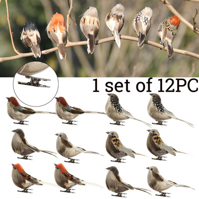 

Siaonvr 12PCSet Birds Artificial Feather Foam Doves Wedding Decor Venue Ornament