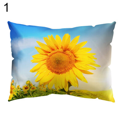 

Sunflower Printed Rectangle Throw Pillow Case Sofa Bed Cushion Cover Home Decor