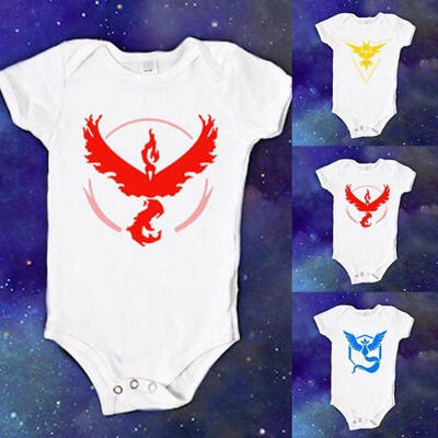 

Pokemon Go Team Instinct Valor Mystic Infant Baby Kids Boy Girl Outfit Jumpsuit Rompers