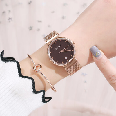 

Trend personality steel belt ladies diamond dial simple temperament watch watch