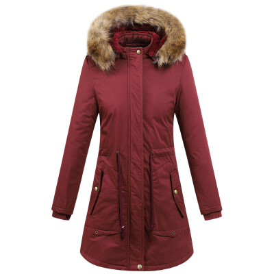 

Roseonmyhand Women Winter Warm Thick Outerwear Hooded Coat Cotton-padded Jacket Plus Size