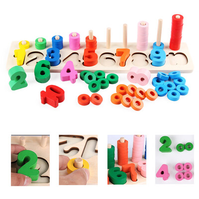 

YIWULAWood Math Blocks Shape Sorter Number&Stacking Learning Toys Mathematics