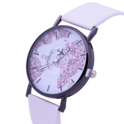 

New ladies creative aircraft pointer map watch