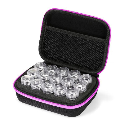 

60-Bottles Diamond Painting Box Shockproof Drop-proof Double-Zipper Closure Embroidery Rhinestones Storage Container Case--Rose Re