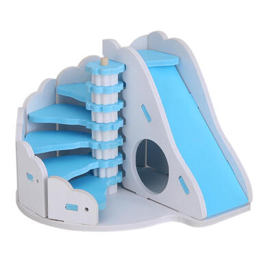 

Wood Hamster House Viewing Deck Small Pet Rat Mouse Hut Nest with Ladder