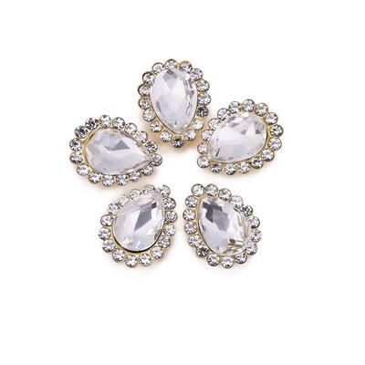 

5pcspack Water Drop Shape Nail Rhinestone Droplet Nail Art Decorations