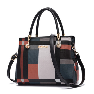 

Summer handbag female temperament shoulder bag female fashion color matching check messenger bag female large capacity