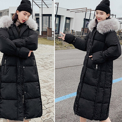 

Roseonmyhand Fashion Outerwear Long Sleeve Hooded Jackets Cotton-padded Pockets Bandage Coats