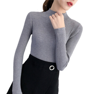 

Autumn Winter Sweater Women Long Sleeve Pullover Women Basic Sweaters Turtleneck Korean Style Knit Tops Femme