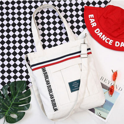 

2019 Brand Designer Canvas Bags Fashion Women Large-Capacity Shoulder Bags Casual Reusable Shopping Bags Dirt-Proof Handbags