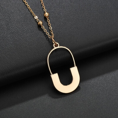 

New Creative Design Ladies Pendant Necklace Hollow Fishtail Flower Fashion Popular Necklace Set Wedding Jewelry Female Gift